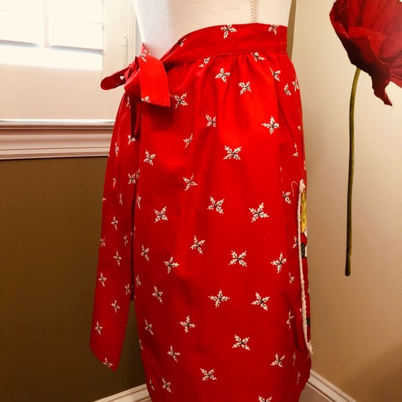 Vintage Christmas waist tie Apron - Picture 3 of 5